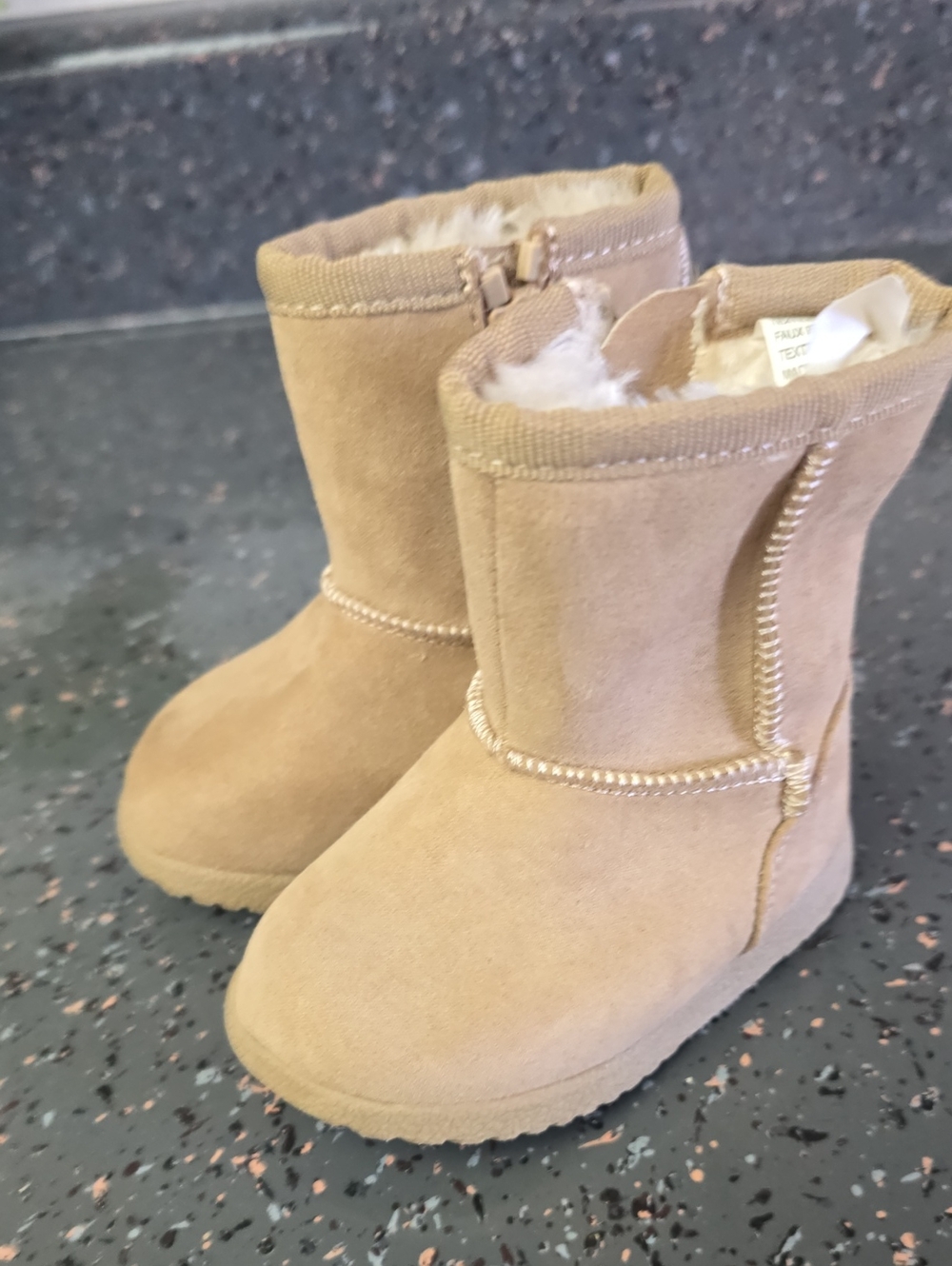 OshKosh B'gosh Tan Faux-Suede Kids Winter Boots